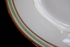 PORCELAINE LIMOUSINE/MARTIAL REDON GREEN GREEK KEY-  OVAL SERVING PLATTER 15 1/2"    ..... http://jaapiesfinechinastore.com