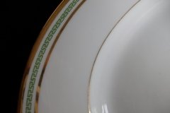 PORCELAINE LIMOUSINE/MARTIAL REDON GREEN GREEK KEY-  OVAL SERVING PLATTER 15 1/2"    ..... http://jaapiesfinechinastore.com