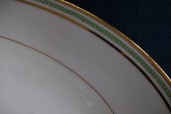 PORCELAINE LIMOUSINE/MARTIAL REDON GREEN GREEK KEY-  OVAL SERVING PLATTER 15 1/2"    ..... http://jaapiesfinechinastore.com