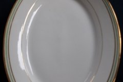PORCELAINE LIMOUSINE/MARTIAL REDON GREEN GREEK KEY-  OVAL SERVING PLATTER 15 1/2"    ..... http://jaapiesfinechinastore.com