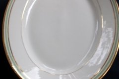 PORCELAINE LIMOUSINE/MARTIAL REDON GREEN GREEK KEY-  OVAL SERVING PLATTER 15 1/2"    ..... http://jaapiesfinechinastore.com
