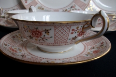 ROYAL CROWN DERBY LUCIENNE #1278- SOUP BOWL & SAUCER    .....   https://www.jaapiesfinechinastore.com