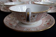 ROYAL CROWN DERBY LUCIENNE #1278- SOUP BOWL & SAUCER    .....   http://jaapiesfinechinastore.com