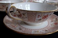 ROYAL CROWN DERBY LUCIENNE #1278- SOUP BOWL & SAUCER    .....   http://jaapiesfinechinastore.com
