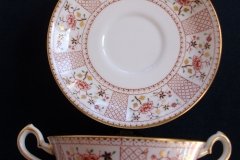 ROYAL CROWN DERBY LUCIENNE #1278- SOUP BOWL & SAUCER    .....   http://jaapiesfinechinastore.com