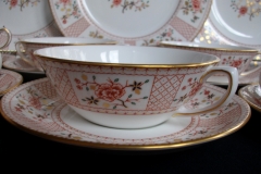 ROYAL CROWN DERBY LUCIENNE #A1266- SOUP BOWL & SAUCER   .....   https://www.jaapiesfinechinastore.com