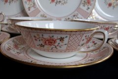ROYAL CROWN DERBY LUCIENNE #A1266- SOUP BOWL & SAUCER   .....   http://jaapiesfinechinastore.com