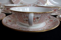 ROYAL CROWN DERBY LUCIENNE #A1266- SOUP BOWL & SAUCER   .....   https://www.jaapiesfinechinastore.com