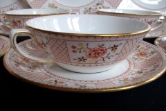 ROYAL CROWN DERBY LUCIENNE #A1266- SOUP BOWL & SAUCER   .....   http://jaapiesfinechinastore.com