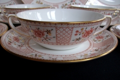 ROYAL CROWN DERBY LUCIENNE #A1266- SOUP BOWL & SAUCER   .....   https://www.jaapiesfinechinastore.com