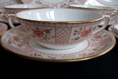 ROYAL CROWN DERBY LUCIENNE #A1266- SOUP BOWL & SAUCER   .....   http://jaapiesfinechinastore.com