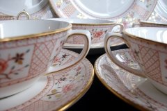 ROYAL CROWN DERBY LUCIENNE #A1266- SOUP BOWL & SAUCER   .....   http://jaapiesfinechinastore.com
