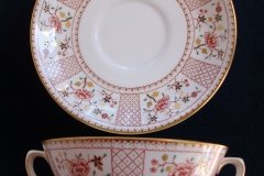 ROYAL CROWN DERBY LUCIENNE #A1266- SOUP BOWL & SAUCER   .....   http://jaapiesfinechinastore.com