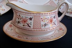 ROYAL CROWN DERBY LUCIENNE #A1266 GRAVY BOAT & UNDER PLATE   .....   http://jaapiesfinechinastore.com