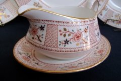 ROYAL CROWN DERBY LUCIENNE #A1266 GRAVY BOAT & UNDER PLATE   .....   http://jaapiesfinechinastore.com