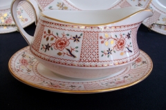 ROYAL CROWN DERBY LUCIENNE #A1266 GRAVY BOAT & UNDER PLATE   .....   https://www.jaapiesfinechinastore.com