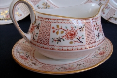 ROYAL CROWN DERBY LUCIENNE #A1266 GRAVY BOAT & UNDER PLATE   .....   https://www.jaapiesfinechinastore.com