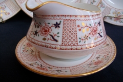 ROYAL CROWN DERBY LUCIENNE #A1266 GRAVY BOAT & UNDER PLATE   .....   https://www.jaapiesfinechinastore.com