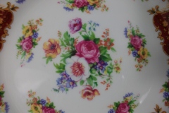 REGENCY FLORAL SPRAYS, MAROON & TAN CARTOUCHE-  DESSERT/ PIE PLATE 7 7/8"   .....   https://www.jaapiesfinechinastore.com