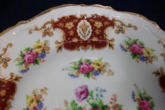 REGENCY FLORAL SPRAYS, MAROON & TAN CARTOUCHE-  DESSERT/ PIE PLATE 7 7/8"   .....   https://www.jaapiesfinechinastore.com