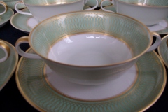 ROSENTHAL SPENCERIAN CELADON GREEN- SOUP BOWL & SAUCER  .....  https://www.jaapiesfinechinastore.com