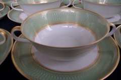 ROSENTHAL SPENCERIAN CELADON GREEN- SOUP BOWL & SAUCER  .....  http://jaapiesfinechinastore.com