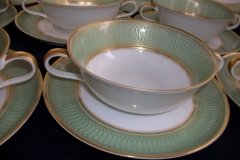 ROSENTHAL SPENCERIAN CELADON GREEN- SOUP BOWL & SAUCER  .....  http://jaapiesfinechinastore.com