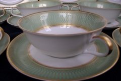 ROSENTHAL SPENCERIAN CELADON GREEN- SOUP BOWL & SAUCER  .....  http://jaapiesfinechinastore.com