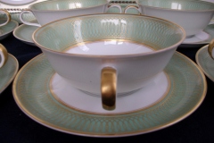 ROSENTHAL SPENCERIAN CELADON GREEN- SOUP BOWL & SAUCER  .....  https://www.jaapiesfinechinastore.com