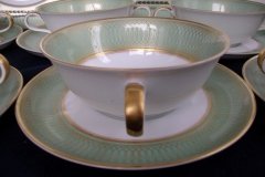 ROSENTHAL SPENCERIAN CELADON GREEN- SOUP BOWL & SAUCER  .....  http://jaapiesfinechinastore.com