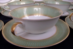 ROSENTHAL SPENCERIAN CELADON GREEN- SOUP BOWL & SAUCER  .....  https://www.jaapiesfinechinastore.com