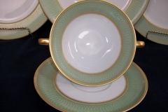 ROSENTHAL SPENCERIAN CELADON GREEN- SOUP BOWL & SAUCER  .....  https://www.jaapiesfinechinastore.com