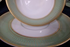 ROSENTHAL SPENCERIAN CELADON GREEN- SOUP BOWL & SAUCER  .....  http://jaapiesfinechinastore.com