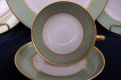 ROSENTHAL SPENCERIAN CELADON GREEN- CUP & SAUCER   .....  https://www.jaapiesfinechinastore.com