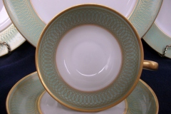 ROSENTHAL SPENCERIAN CELADON GREEN- CUP & SAUCER   .....  https://www.jaapiesfinechinastore.com