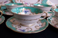 ROYAL BAYREUTH ROSALIND AQUA- CUP & SAUCER  .....   http://jaapiesfinechinastore.com