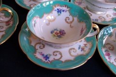 ROYAL BAYREUTH ROSALIND AQUA- CUP & SAUCER  .....   http://jaapiesfinechinastore.com