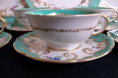 ROYAL BAYREUTH ROSALIND AQUA- CUP & SAUCER  .....   http://jaapiesfinechinastore.com