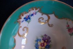 ROYAL BAYREUTH ROSALIND AQUA- CUP & SAUCER  .....   http://jaapiesfinechinastore.com