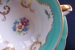 ROYAL BAYREUTH ROSALIND AQUA- CUP & SAUCER  .....   https://www.jaapiesfinechinastore.com