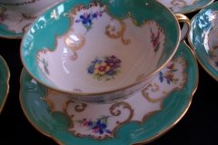 ROYAL BAYREUTH ROSALIND AQUA- CUP & SAUCER  .....   http://jaapiesfinechinastore.com