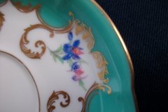 ROYAL BAYREUTH ROSALIND AQUA- CUP & SAUCER  .....   http://jaapiesfinechinastore.com