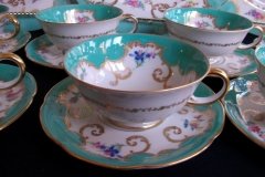 ROYAL BAYREUTH ROSALIND AQUA- CUP & SAUCER  .....   http://jaapiesfinechinastore.com