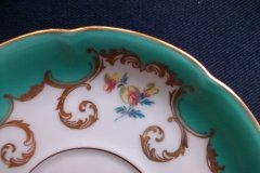 ROYAL BAYREUTH ROSALIND AQUA- CUP & SAUCER  .....   http://jaapiesfinechinastore.com