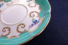 ROYAL BAYREUTH ROSALIND AQUA- CUP & SAUCER  .....   http://jaapiesfinechinastore.com