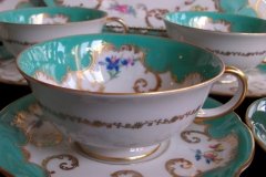 ROYAL BAYREUTH ROSALIND AQUA- CUP & SAUCER  .....   http://jaapiesfinechinastore.com