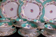 ROYAL BAYREUTH ROSALIND AQUA- CUP & SAUCER  .....   http://jaapiesfinechinastore.com