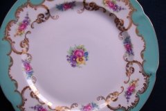 ROYAL BAYREUTH ROSALIND AQUA-DINNER PLATE  .....   http://jaapiesfinechinastore.com