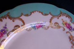 ROYAL BAYREUTH ROSALIND AQUA-DINNER PLATE  .....   http://jaapiesfinechinastore.com