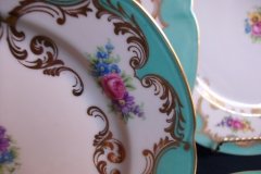 ROYAL BAYREUTH ROSALIND AQUA-SALAD PLATE  .....   http://jaapiesfinechinastore.com